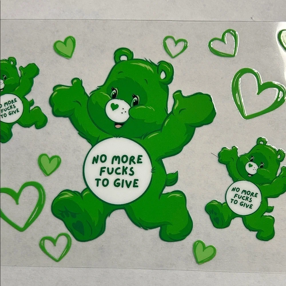 Swear Bear No More F*cks Cup Decal (107)